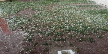 La piedra sorprendió en la tarde de este jueves a la localidad de Sampacho\u002E