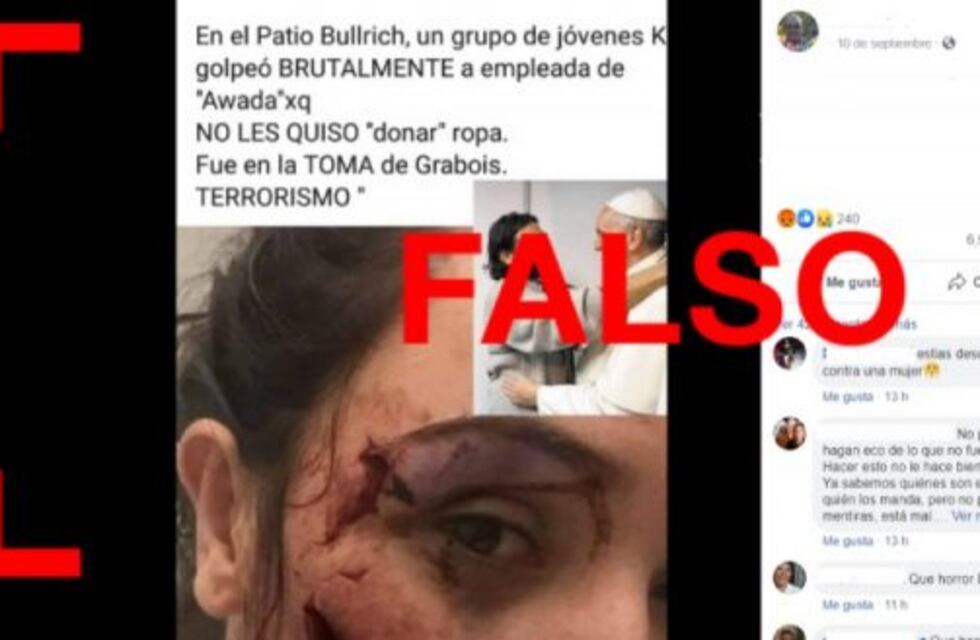No, un grupo de jóvenes K no golpeó a una empleada de Awada en la protesta de la CTEP en un shopping