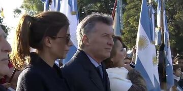 Macri durante su visita a una obra hídrica en Sunchales\u002E (Twitetr)