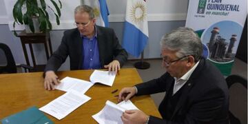 El presidente de Epec, Luis Giovine, junto a Esteban Prego, gerente comercial de Storey S\u002EA\u002E