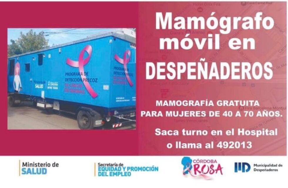 Despeñaderos: llega el mamógrafo móvil