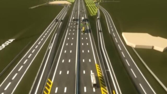 Bosquejo de la futura doble via de la Ruta 40 entre Mendoza y San Juan