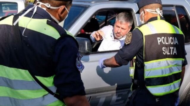 Policía de Salta realizando controles en tiempos de Coronavirus (Policía de Salta)