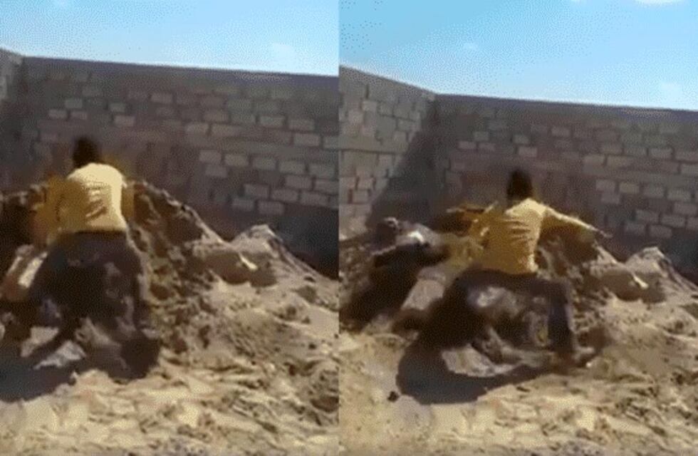 Albañiles le hicieron una broma pesada a un compañero y se viralizó el video