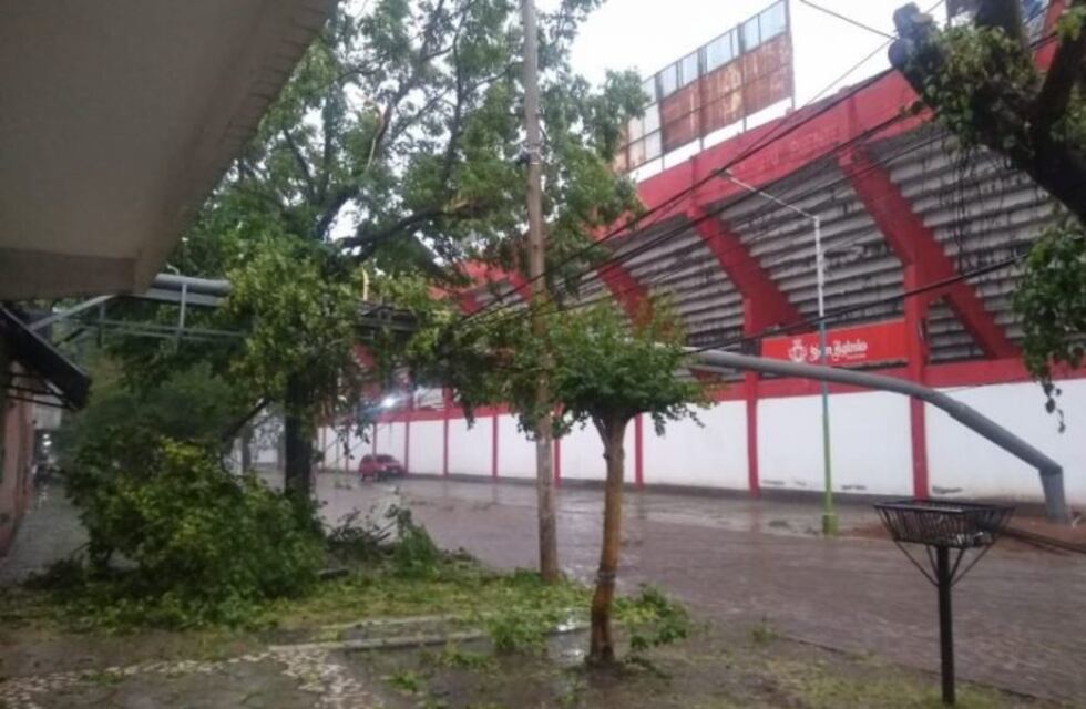 Por la fuerte tormenta cayeron las nuevas torres de iluminación de San Martín