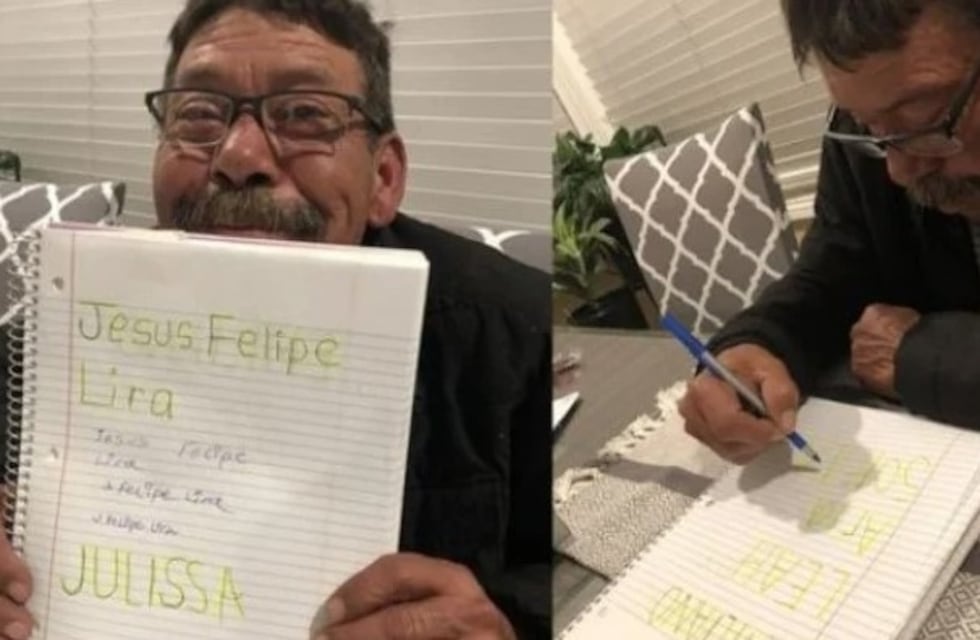 Un abuelo cumplió el sueño de aprender a leer y a escribir en el medio de la cuarentena