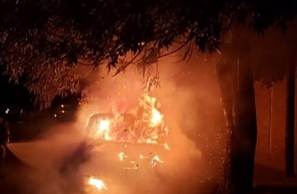 Impactante incendio de un auto en la Panamericana