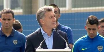Mauricio Macri participu00f3 de la inauguraciu00f3n del flamante predio de Boca en Ezeiza.