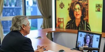 Alberto Fernández fue entrevistado por Dina Siegel Vann, directora del Comité Judío Estadounidense\u002E (Presidencia)