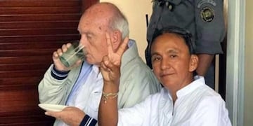 Raúl Noro junto a Milagro Sala, en foto de archivo.