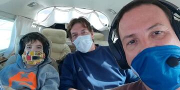 Traslado de Joaquín, su padre y el senador Enrico (Facebook)