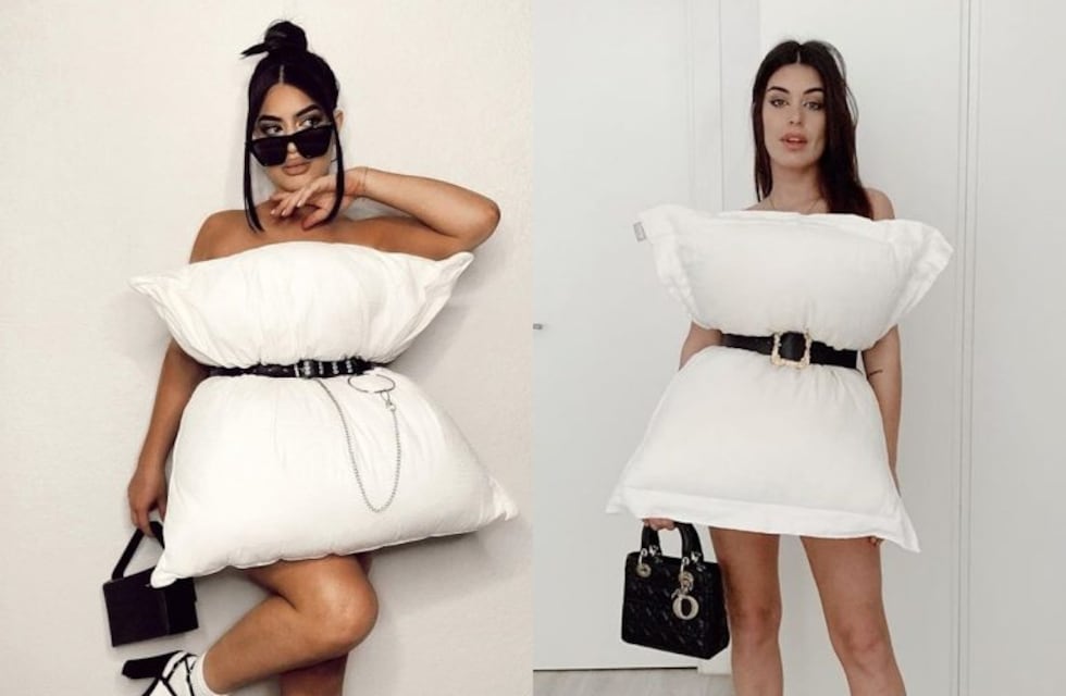 #QuarantinePillowChallenge: el desafío que propone armar un vestido con una almohada