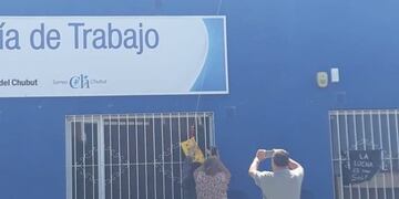 Toma de Secretaría de Trabajo en Rawson