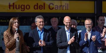 Vidal y Macri inauguraron el Metrobus de Tres de Febrero\u002E (DYN)\u002E