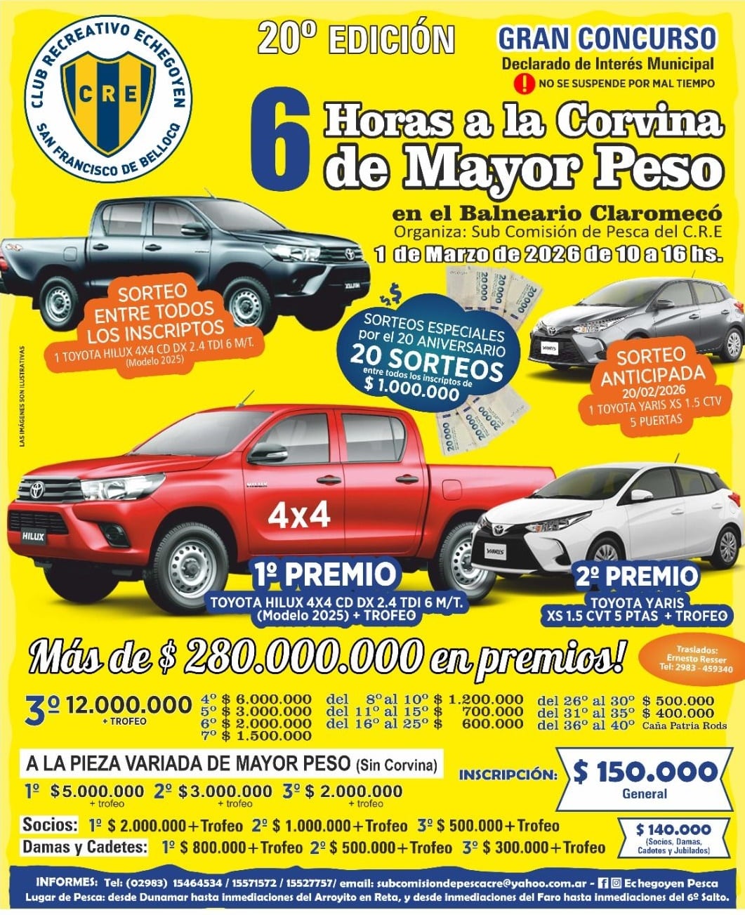 6 horas de la corvina de mayor peso