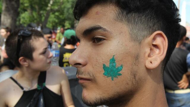 AME8175\u002E BUENOS AIRES (ARGENTINA), 21/11/2019\u002E- Un hombre posa durante la Marcha Nacional de la Marihuana para reclamar por la legalización del cannabis este jueves en Buenos Aires (Argentina)\u002E EFE/Aitor Pereira