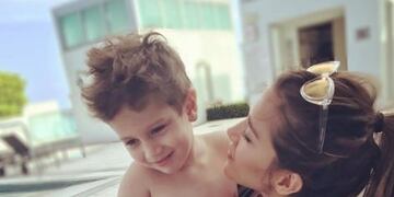 Jimena Barón y su hijo