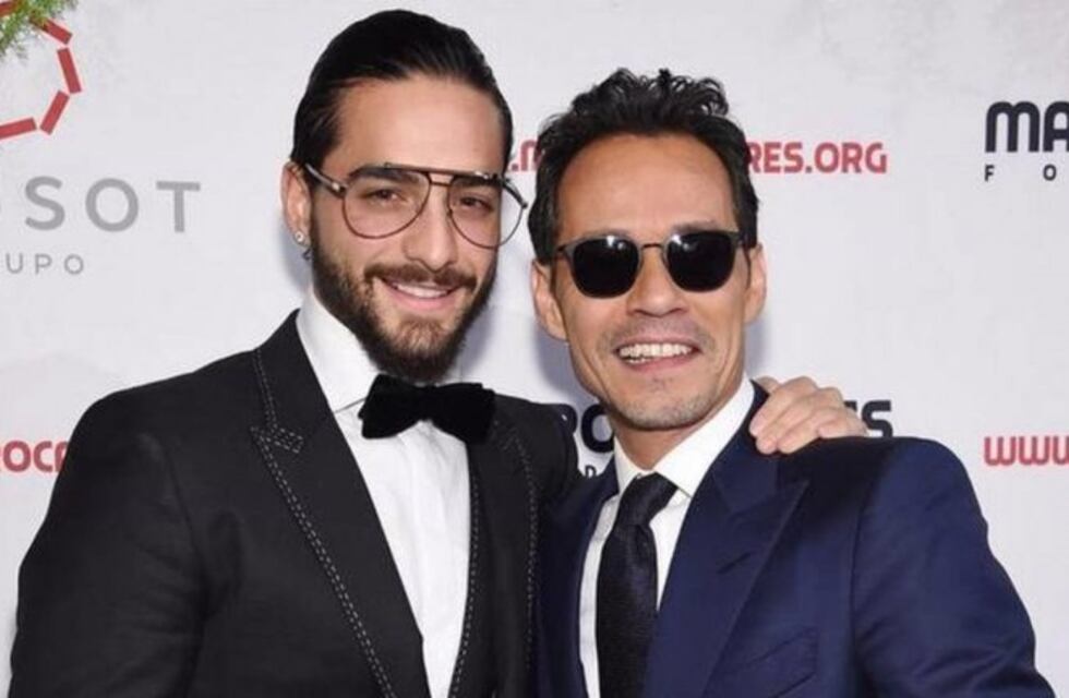 El sorprendente beso de Marc Anthony a Maluma, que molestó a su novia