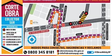 Por obras de cloacas, desvíos en barrio Villa Revol Anexo