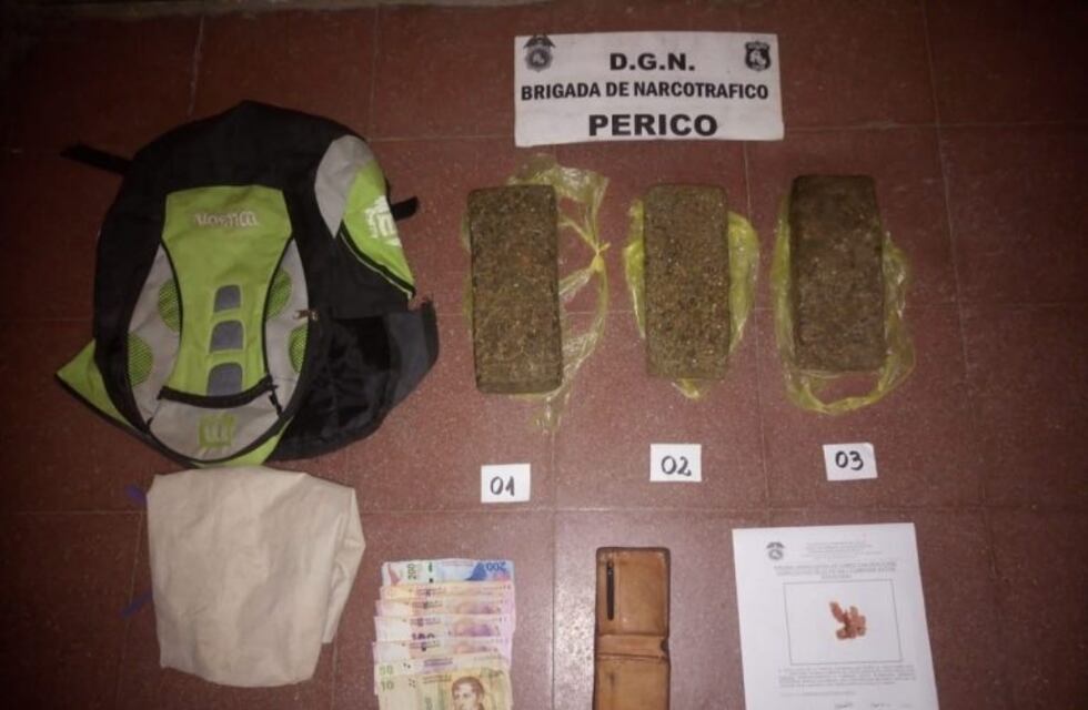 Detuvieron a un hombre con dos kilos y medio de marihuana tras una persecución en Jujuy
