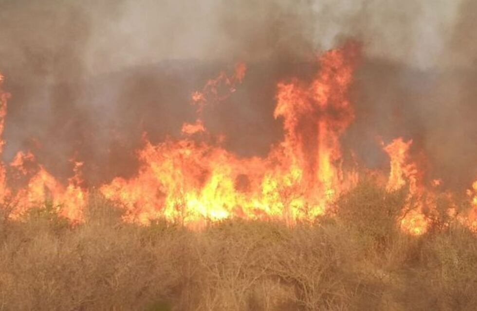 Combaten un incendio cerca de Villa Dolores