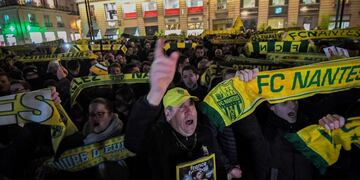 Hinchas del Nantes\u002E (AFP)\u002E