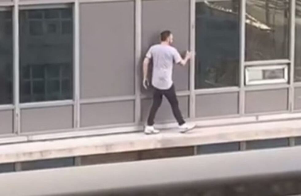 Caminó por una cornisa y arriesgó su vida para rescatar a su gato