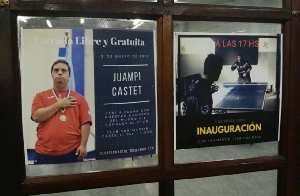 ¡Un grande! Castet en la inauguración de una Escuela de Tenis de Mesa en Tigre