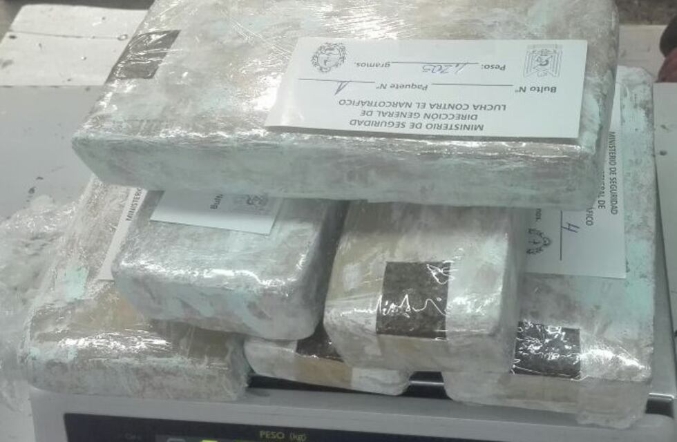Le llegaron por encomienda 6 ladrillos de marihuana