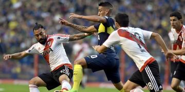 fecha de clasico clasicos superclasico super clasico \r\n\r\nDYN25, BUENOS AIRES 14/05/2017, BOCA VS RIVER\u002EFOTO:DYN/CARLOS GRECO\u002E cancha de boca juniors campeonato torneo primera division 2016 2017 futbol futbolistas partido boca juniors river plate