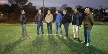 El gobernador Domingo Peppo después de la inauguración del nuevo plaýon para el club Curne (Vía Resistencia)\u002E