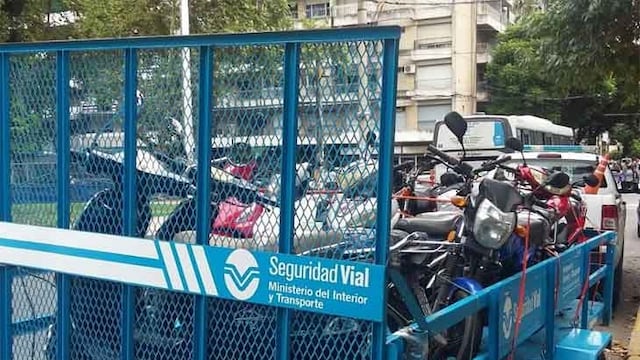Motos remitidas al corralu00f3n municipal en Rosario.