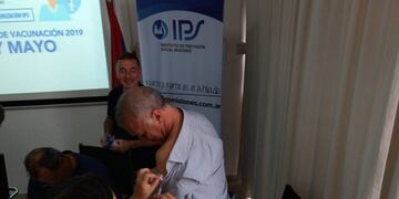 En el IPS se dio inicio a la campaña de vacunación antigripal 2019 en Misiones\u002E (Foto: Misiones Online)\u002E
