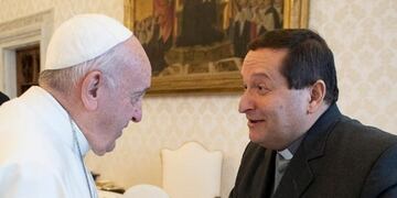 Padre Gabriel junto al Papa Francisco