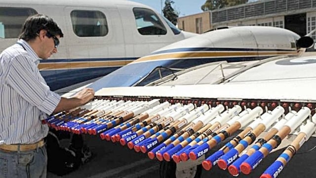 Los aviones de la lucha antigranizo operaron ayer en el Sur y el Noreste de la provincia. Gentileza Gobierno de Mendoza