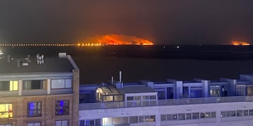 Incendios en las islas del delta del Paraná frente a Rosario.