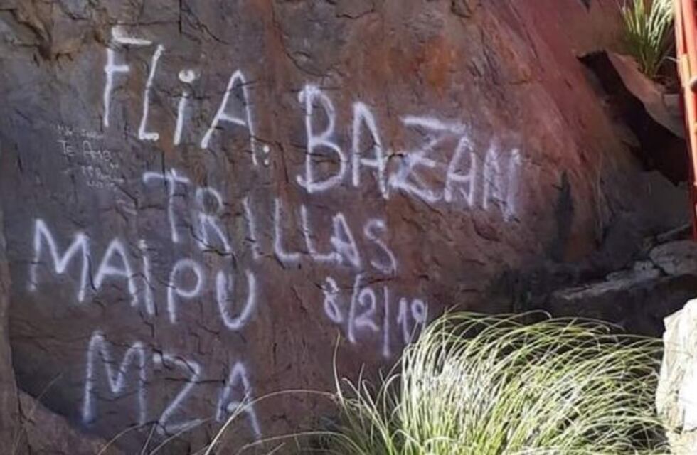Indignación en San Luis por una familia mendocina que hizo un grafiti en La Carolina