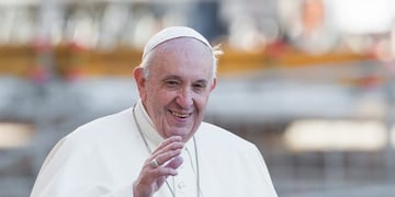October 9, 2019 - Vatican: Pope Francis greets the crowd as he arrives to leads the weekly general audience in Saint Peter's Square, at the Vatican\u002E (Massimigliano Migliorato/CPP / Polaris)