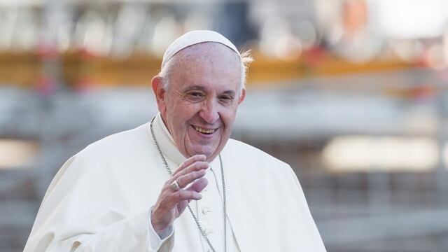 October 9, 2019 - Vatican: Pope Francis greets the crowd as he arrives to leads the weekly general audience in Saint Peter's Square, at the Vatican\u002E (Massimigliano Migliorato/CPP / Polaris)