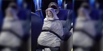 Así viajó la imagen de la Virgen del Cerro en el coche semicama