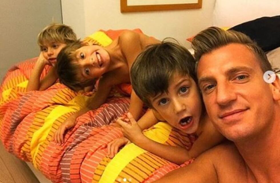 Maxi López compartió el reencuentro con sus tres hijos: "Soñando con este día después de ocho largos meses"