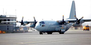 03/09/2011 El avion Hercules C -130 de la Fuerza Aérea de Chile\u002E POLITICA SUDAMÉRICA CHILE INTERNACIONAL PEDRO CERDA / PEDRO CERDA
