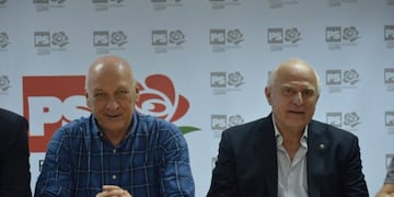 Antonio Bonfatti y Miguel Lifschitz en la reunión del Comité Ejecutivo del Partido Socialista (PS)\u002E (@antoniobonfatti)