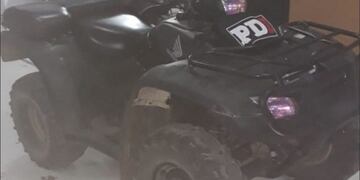 Cuatriciclo robado en Roldán