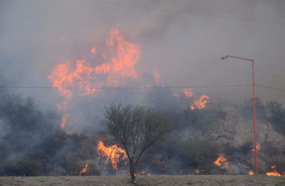 Lograron sofocar el incendio de la Ruta 20 y realizan guardia de cenizas