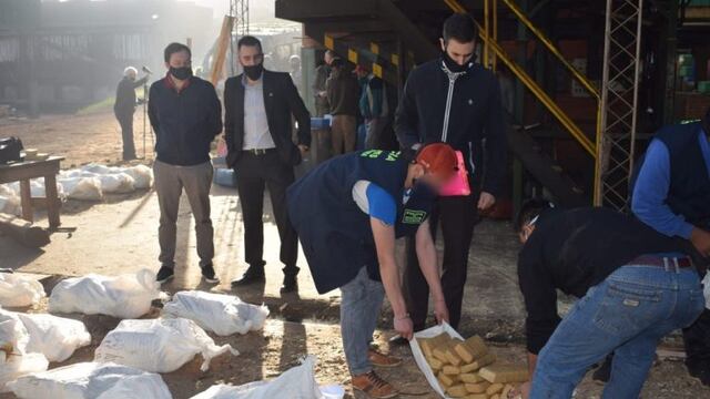 La droga se quemó en un aserradero\u002E
