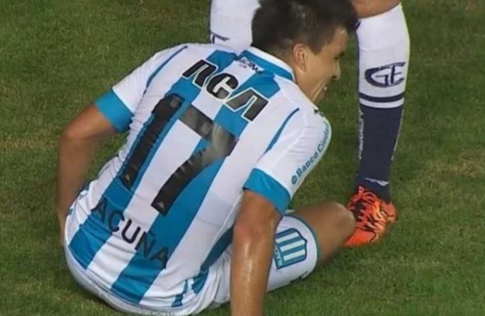 Racing ya lo extraña: Acuña sufrió un desgarro y se perderá el clásico ante Independiente