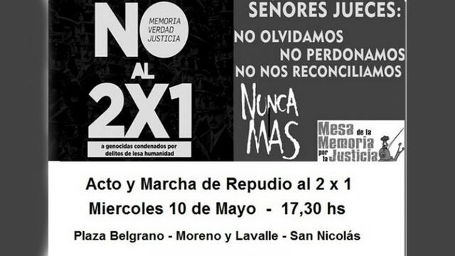 Marcha en repudio al 2x1 en San Nicolu00e1s