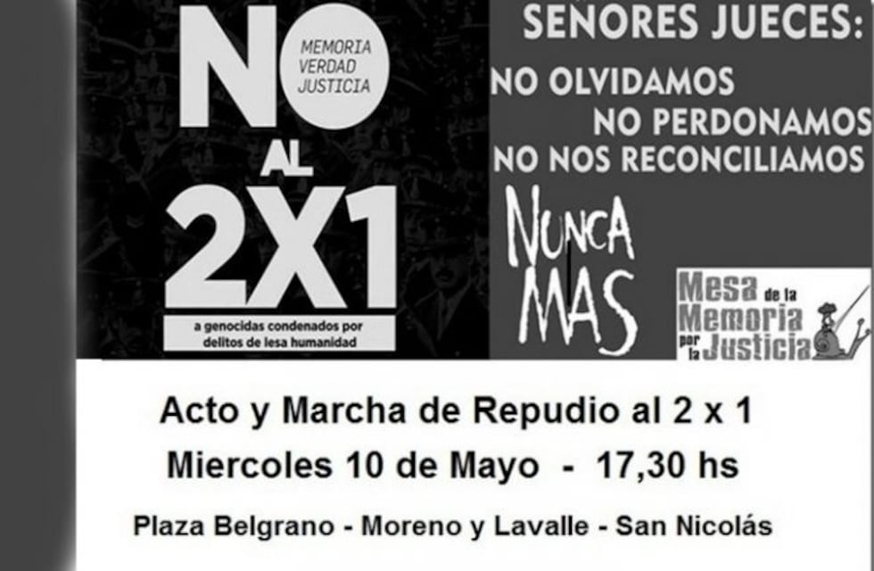 Marcha en repudio al 2x1 en delitos de lesa humanidad