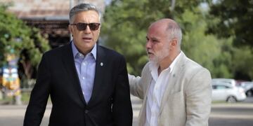 Alfredo Cornejo, gobernador de Mendoza y Jaime Correas, DGE\u002E